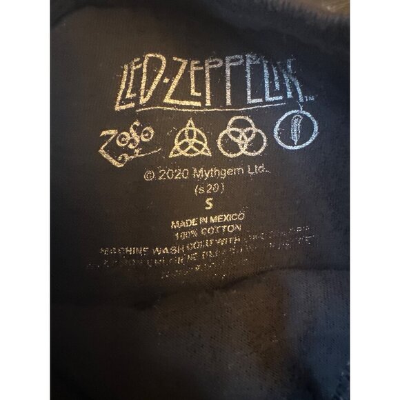 Led Zeppelin 1977 U.S. Tour Black T-Shirt Small 100% Cotton Vintage Style - Picture 3 of 4